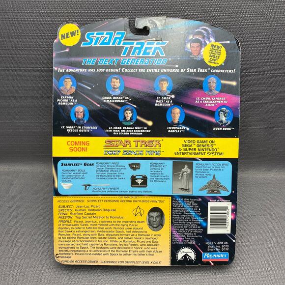 Playmates 1994 Star Trek TNG Captain Picard as a Romulan Action Figure - Picture 2 of 7